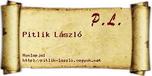 Pitlik László névjegykártya