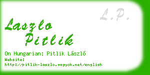laszlo pitlik business card